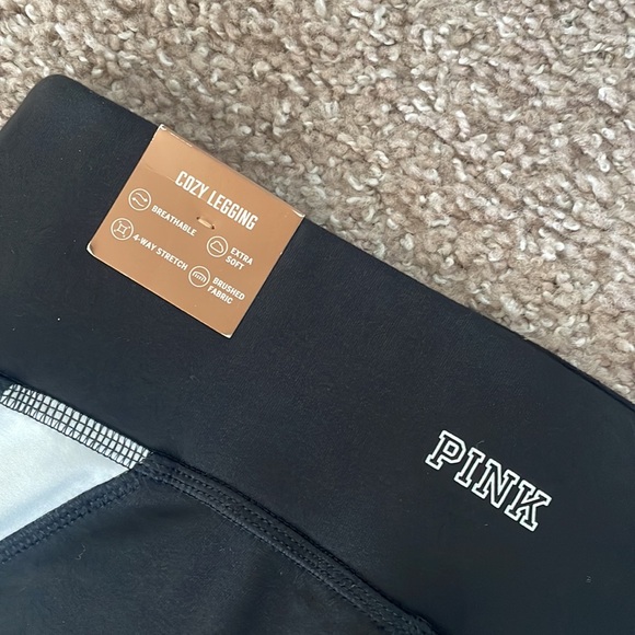 Victorias Secret PINK Cozy Black and White Leggings - Picture 6 of 8